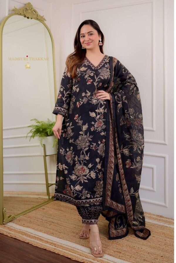Flawless Florals ? Printex Embroidered Cotton Dress for Daily Style (XL) - Image 6