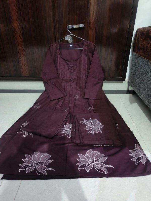 Floral Dreams ? Printed & Embroidered Cotton Dress (Size L) - Image 3