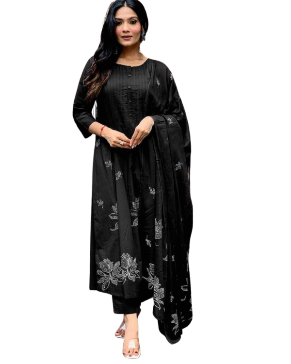 Chic Cotton Delight ? Embroidered Floral Printex Dress (XL)