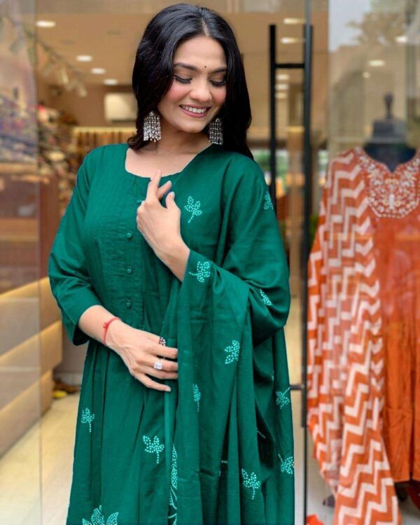 Chic Cotton Delight ? Embroidered Floral Printex Dress (XXL) - Image 7