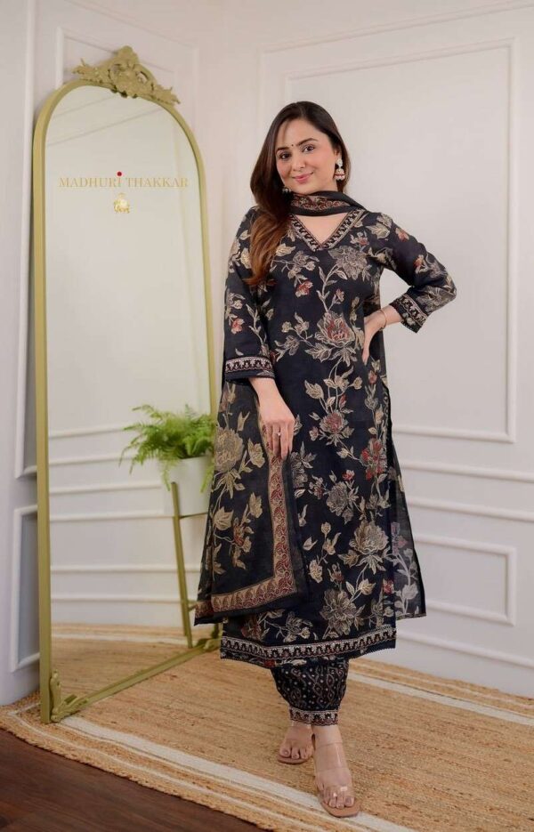 Flawless Florals ? Printex Embroidered Cotton Dress for Daily Style (XL) - Image 8