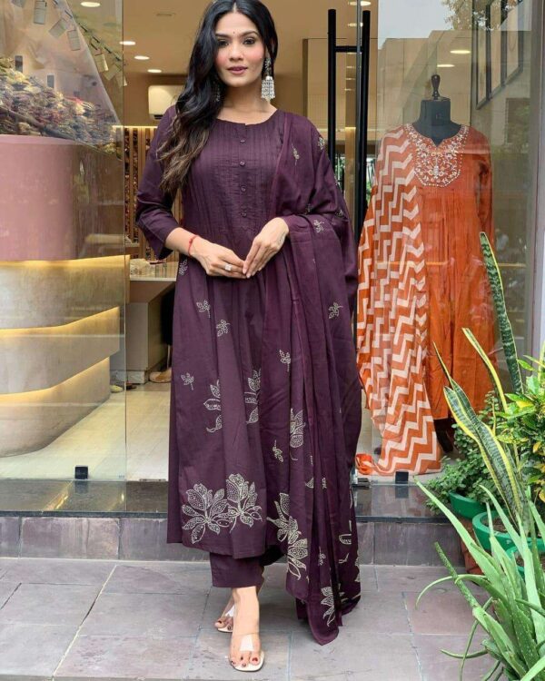 Floral Dreams ? Printed & Embroidered Cotton Dress (Size L) - Image 7